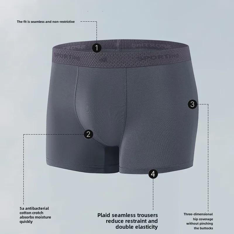 Summer Modal Men's Large-Size Breathable Boxer Briefs - Antibacterial and Comfortable Mid-Waist Design