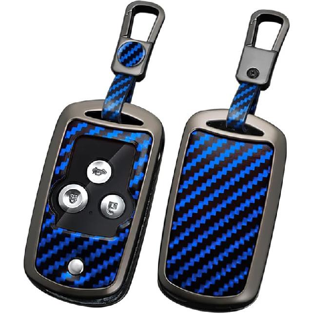 ontto Key Fob Holder Fit for Acura MDX RDX TL TSX ZDX 2008-2013 & Honda Accord 2008-2012, Carbon Pattern Black синий