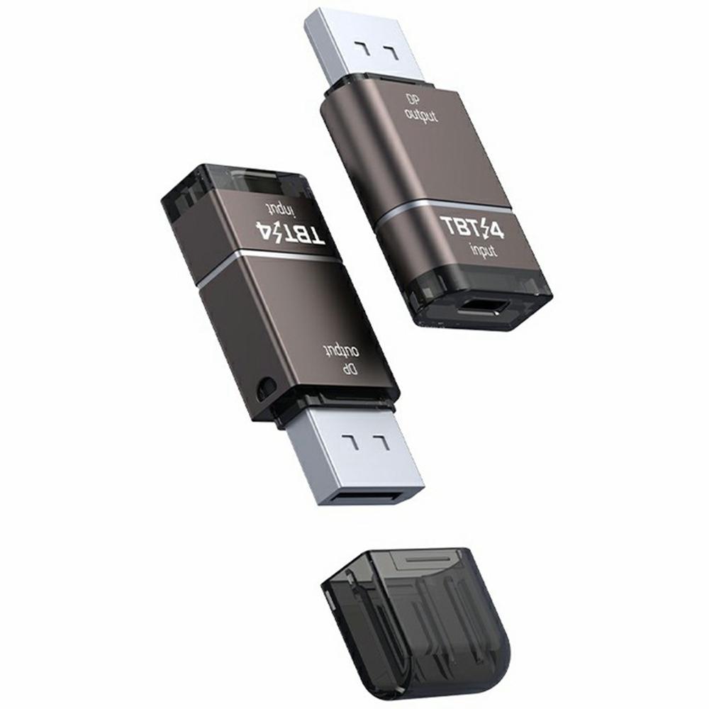 DP to Thunderbolt 3/4/5 Type-C Adapter 8K/120Hz Wired Screen Mirroring for Monitors Audio Sync Plug and Play