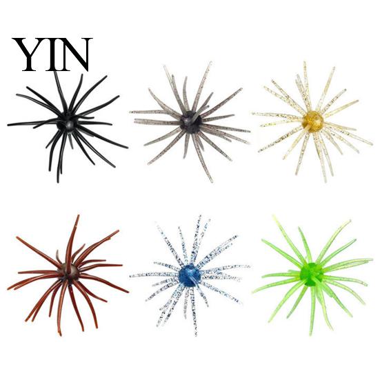 Freshwater Fish Lures 5Pcs Bionic Sea Urchin Lure, 4cm/0.5g, 7cm/1.6g, 9cm/2.8g, 11cm/8.7g Floating Soft Baits Set Artificial Bait, Fuzzy Lure