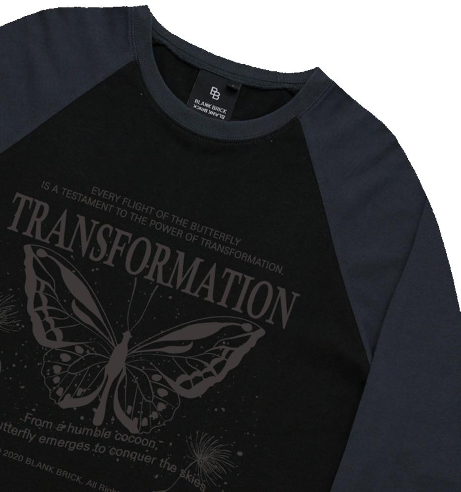 Blank Brick Butterfly Raglan Long Sleeve Black