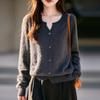 Giacca Maglione in Lana e Cashmere Spazzolati Lusso Girocollo Lavorazione a Maglia Senza Cuciture a Linea Singola Cardigan Maglione Autunno Inverno Maglione Pigro