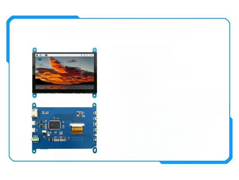 Οθόνη LCD 5'' HDMI Αφής για Raspberry Pi 3B+/4B