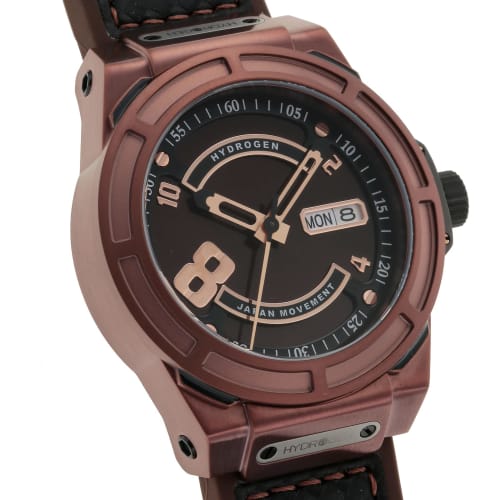 Hydrogen SKULL COLLECTION OTTO Men's 40mm Fashion Apparel Watch HW224007, Brown Dial, Stainless Steel, Rubber/Carbon, Automatic, 10 ATM Water Resistan