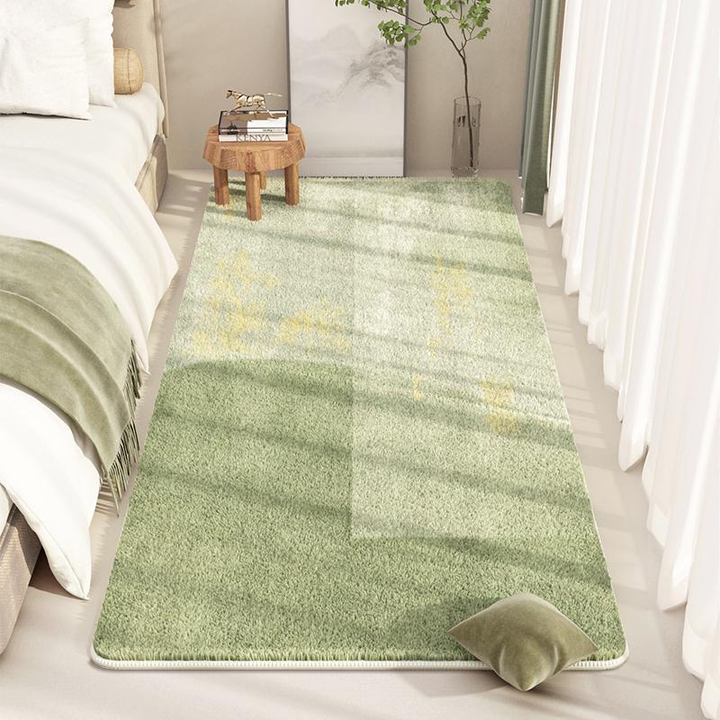 Modern Style Rugs for Bedroom Thickend Plush Bedside Floor Mat Washable Living Room Decoration Green Carpet Home Fluffy Soft Rug