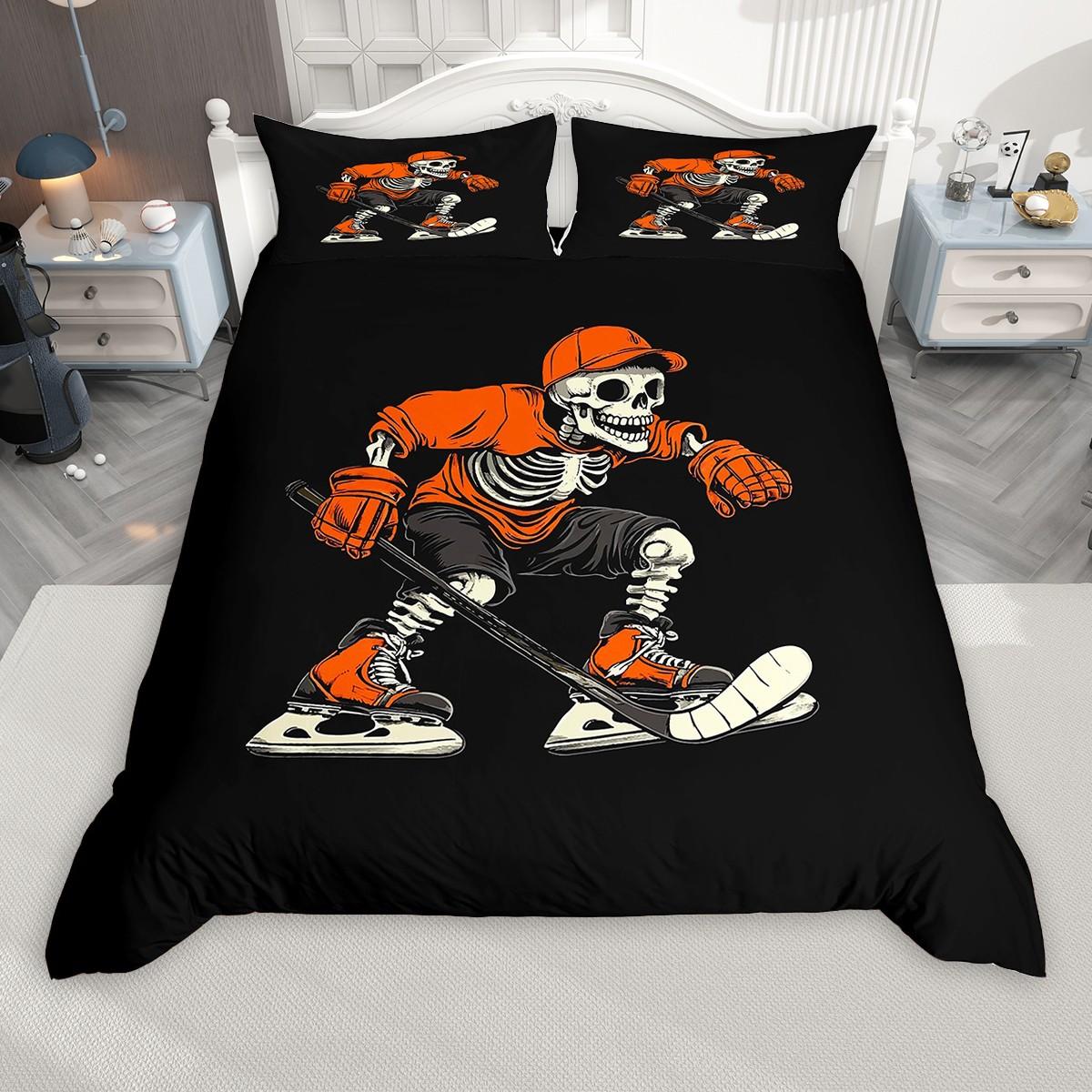 

Comforter Homewish Ice Hockey For Kids Ball Gamer Bed Set Sport Set Comforter (quilt)-EU Single(135*200cm)3pcs