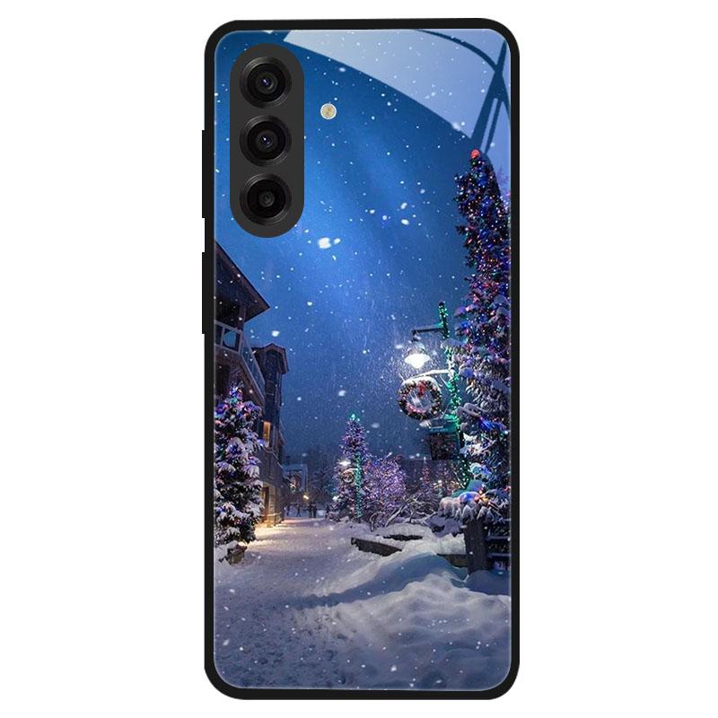 Christmas Style Tempered Glass Case For Samsung Galaxy S24 S22 S21 S23 S25 Ultra Fe Shockproof Cover S25FE S25 Edge Shell Coque
