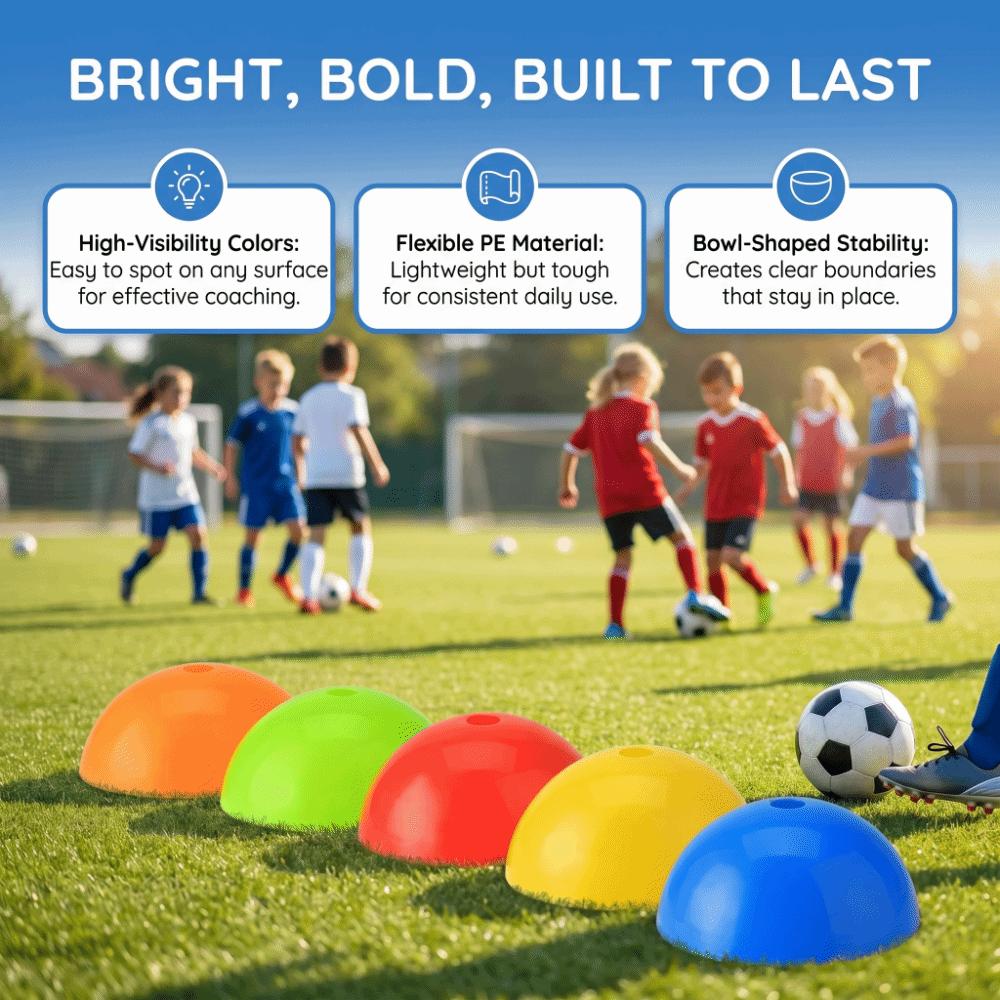 5PCS Half Dome Training Cones Bowl Shaped Agility Discs Reusable Field Markers  Soccer Training