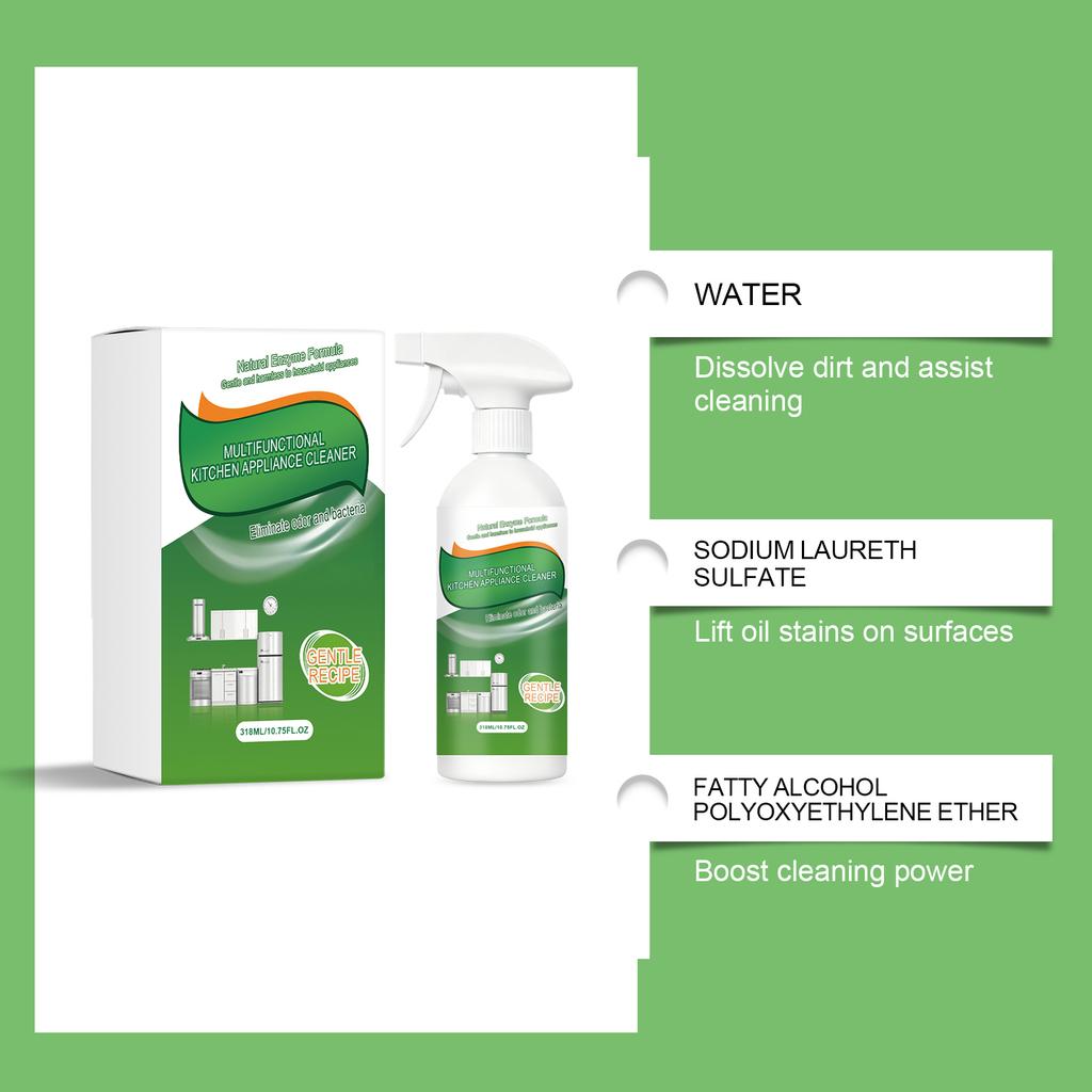 Detergente multifunzionale per elettrodomestici per rimuovere macchie di olio dal fornello, agente per la pulizia quotidiana della casa 318ml