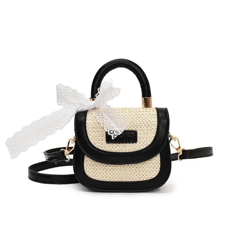 Knitted Princess Handbag Kids Shoulder Bag With Neutral Colors Easy Matching