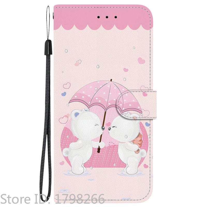 Elegante Portafoglio Colorato con Fiore Custodia per Telefono per Samsung Galaxy A27 5G SM-A276 A 27 Copertura in Pelle Flip Magnetica Carino Modello 3D Capa