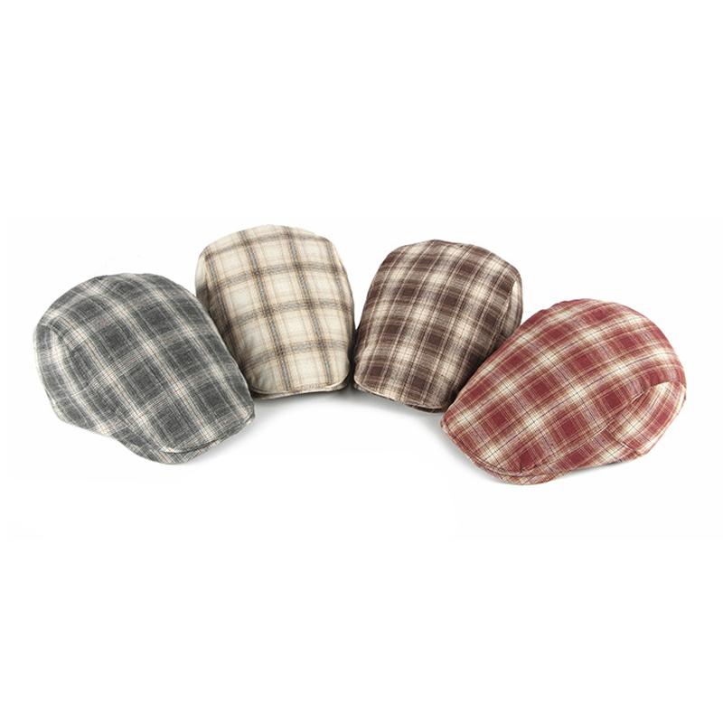 Vår Sommer Tynn Beret Herre Newsboy Caps Kvinner Plaid Britisk Vintage Flat Caps Gatsby Painters Hats Ivy Hat Hombre Boina
