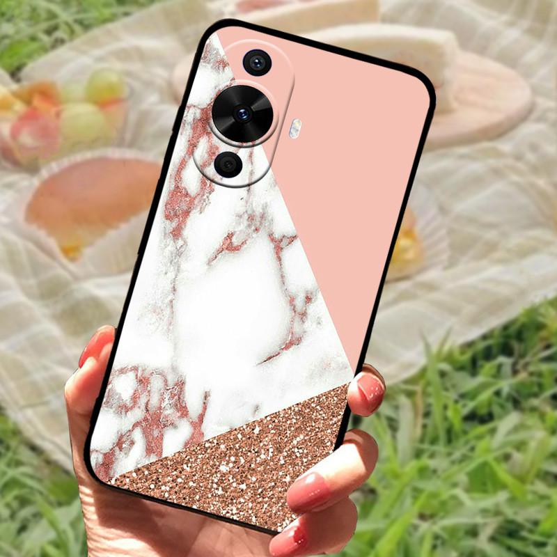 Für Huawei nova 12s Hülle Abdeckung Stoßfest Silikon Weich Schwarzer Bumper Funda Coque für Huawei nova 12s Schutzhülle Rückseite Handyhülle
