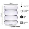 4 Pcs Creative Glass Cups Cute Ripple Shaped Vintage Drinking Glasses Ribbed Glassware with Straws Set for Kitchen Coffee Juice