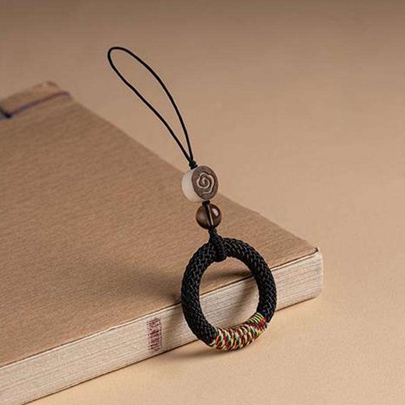 

Шарм на запястье для телефона в китайском стиле, ремешок, брелок для пальца для мобильного телефона, ручной работы, с кольцом-пряжкой, подвеска с облачным узором