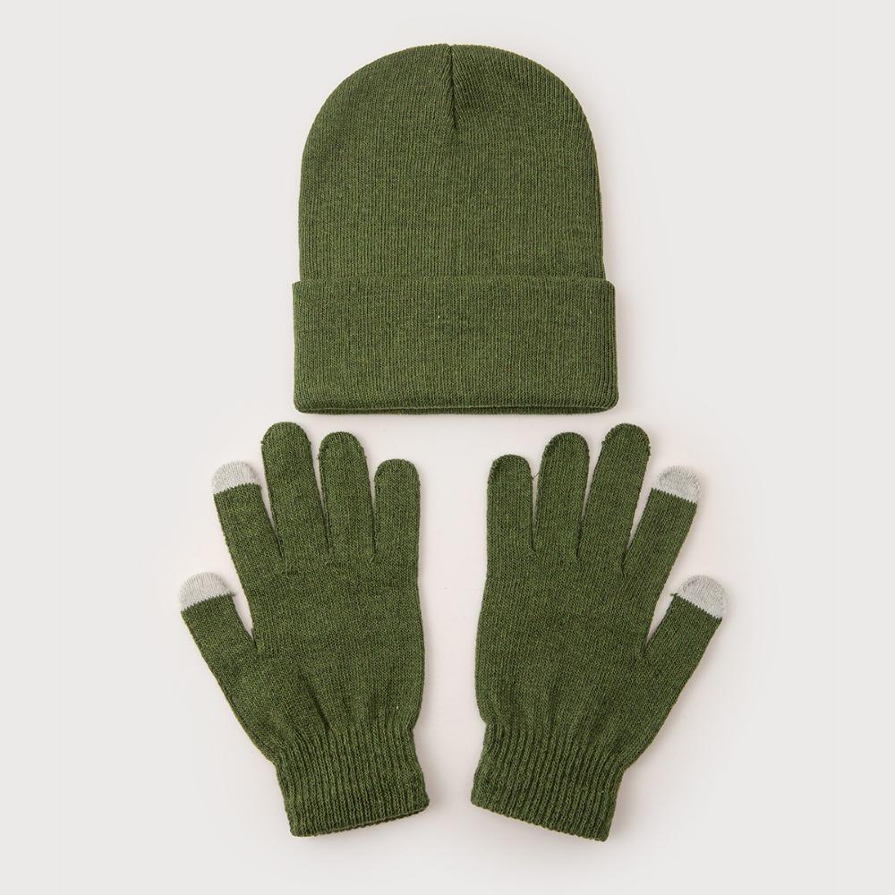 Cute Woman New Beanies with Gloves Knitted Solid Hat New 2025 Winter Hats