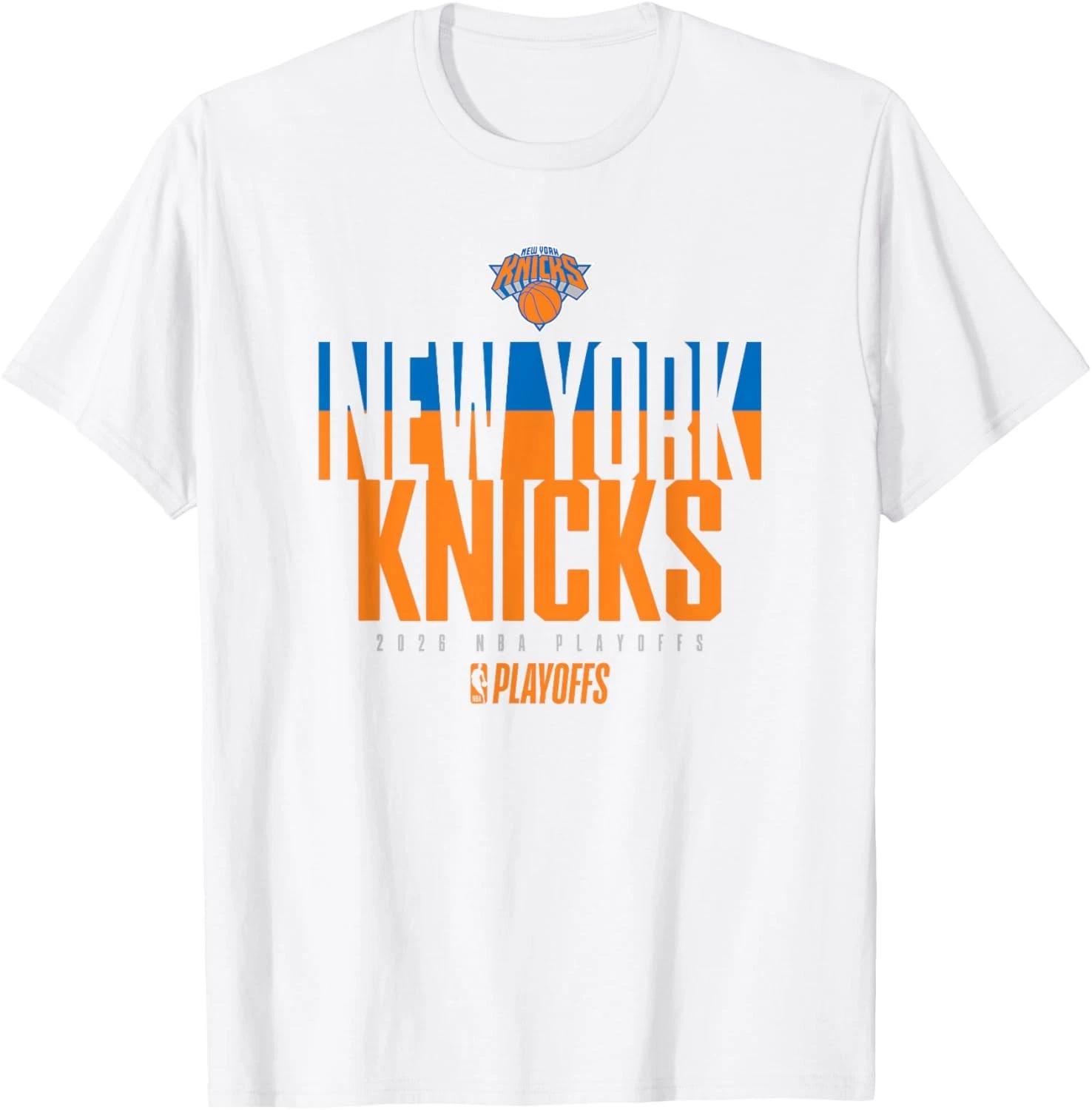 Official 2026 Playoffs New York Knicks Stacked Up Unisex T-Shirt S