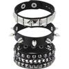 Punk Studded Spike Chain Multi-PU Layer Bracelet Faux Leather and Metal Decoration Unisex Street Style Accessory