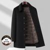 Mens Reversible Wool-Blend Coat With Removable 90% White Duck Down Liner Mid-Length Warm Winter Outerwear