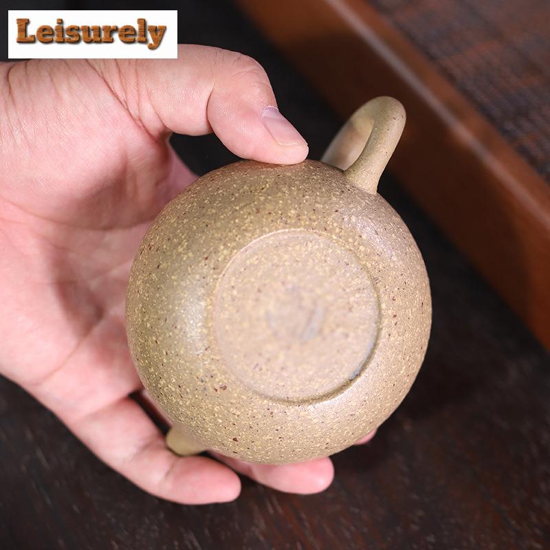 200ml Yixing Purple Clay Teapots Handmade Open Sky Pot Raw Ore Coarse Sand 16 Mesh Section Mud Tea Soaking Kettle Zisha Tea Set