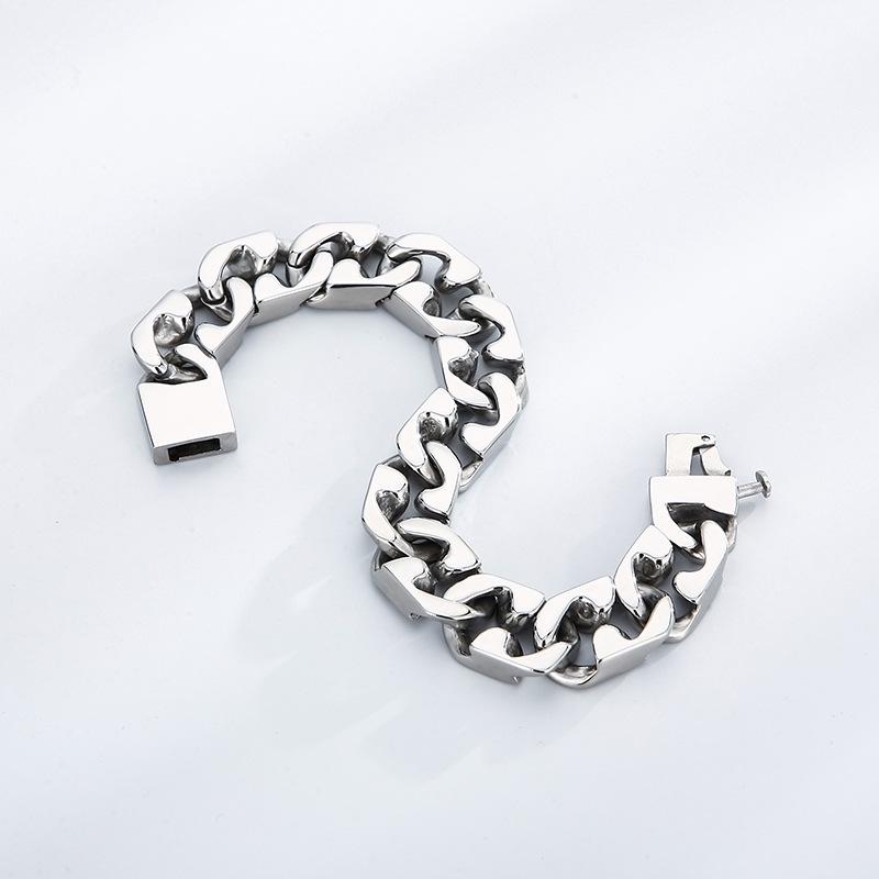 Punk Polished Stainless Steel Men's Geometric Bracelet – Fade Resistant