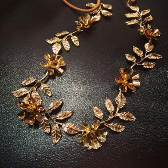 Women Elegant Baroque Leaf Flower Elastic Headband Hair Band Party Beach Gift