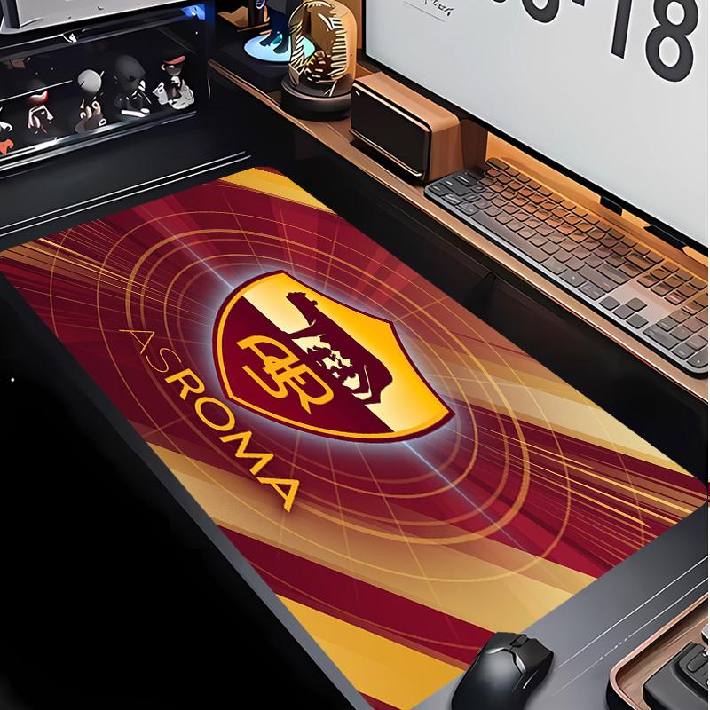 Tappetino per Mouse con Motivo Calcio AS Roma No?Tappetino Mouse da Gioco Antiscivolo con Base in Gomma per Scrivania Ufficio Casa