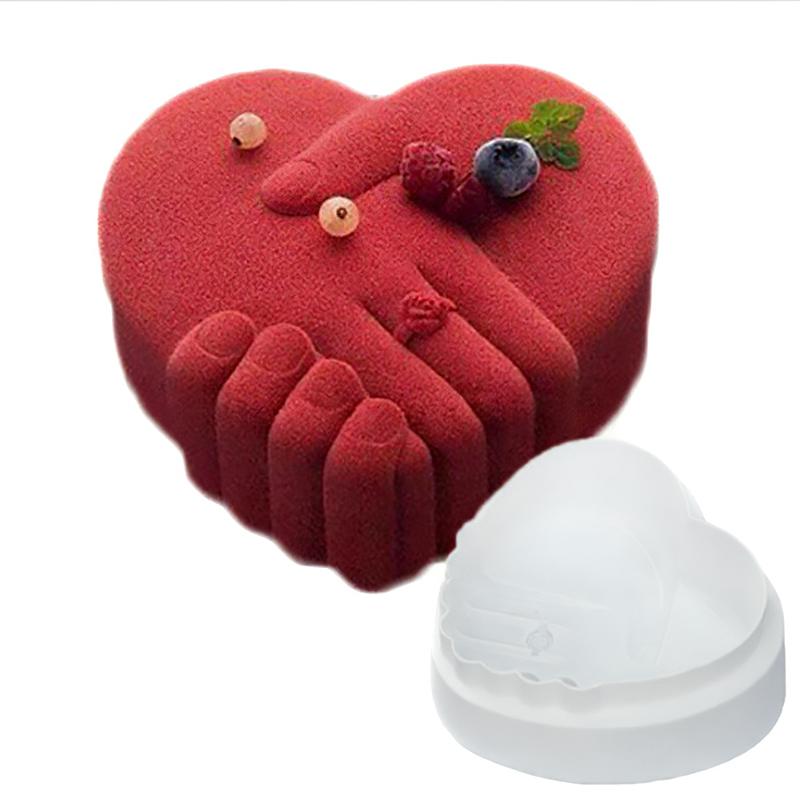 Creative Diy Parent Child Cake Mold Hand In Hand Silicone Mold French Mousse Cake Mold Jelly Chocolate Ice Cream Dessert Mold