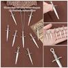 40Pcs Tibetan Style DIY Alloy Sword Weapon Big Pendants Antique Silver 58x18x5mm Hole: 3mm