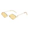 New Metal Half-frame Sunglasses, Fashionable Small Diamond-shaped Half-frame Sunglasses, Simple Literary Beach Sunglasses UV400