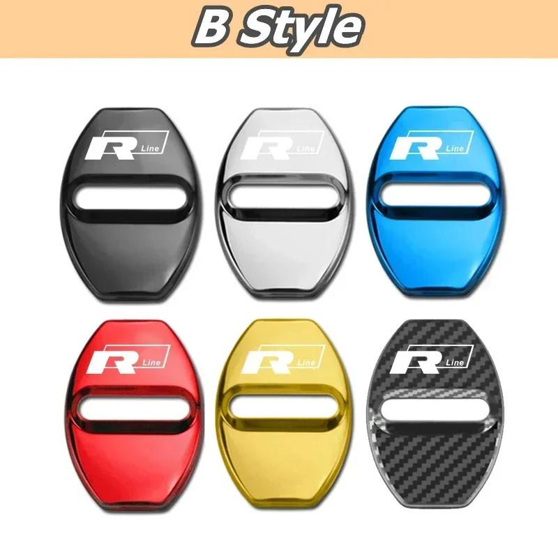 

2026 Hot For VOLKSWAGEN VW for Volkswagen 4Pcs Car Door Lock Covers Protective Buckle Case VW R GTI Rline Passat Magotan CC Polo Silver