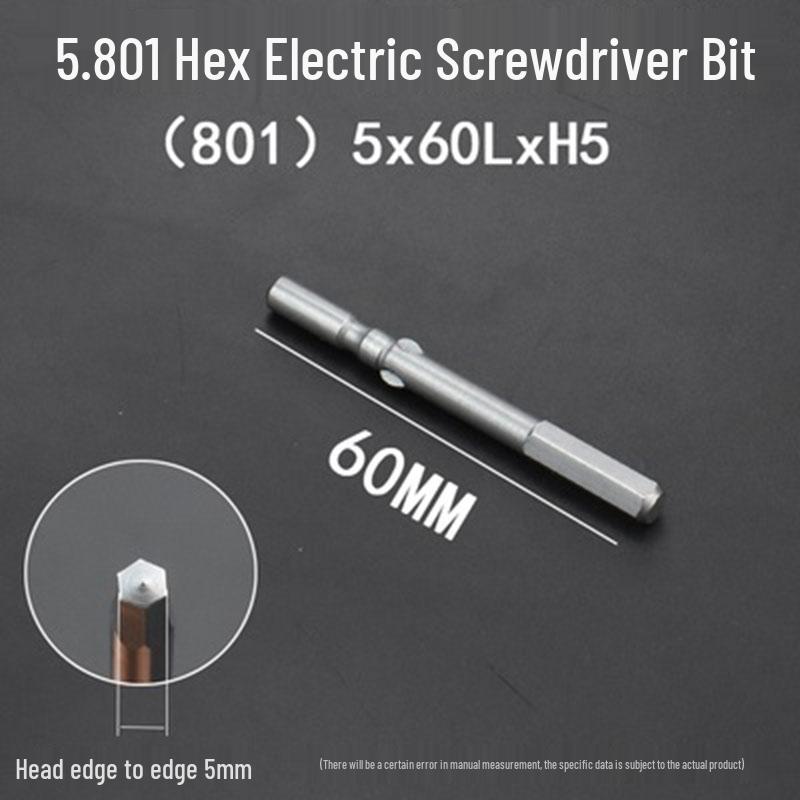 Extended Hexagonal S2 Steel Electric Screwdriver Bit with 5mm/6mm Shank
