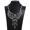 Skull Geometric Vintage Pendant Necklace With Tassel Chain For Gothic Punk Fans