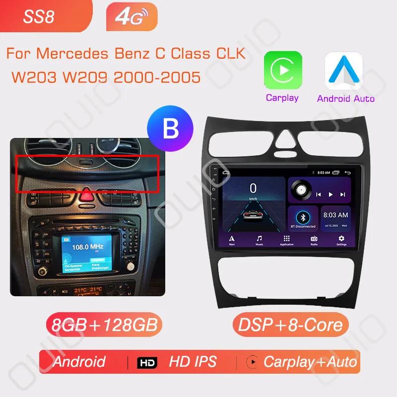 Android 13 Radio For Mercedes Benz C Class CLK W203 W209 2000-2005 Car Stereo Multimedia Player Carplay Auto GPS Navigation 2DIN