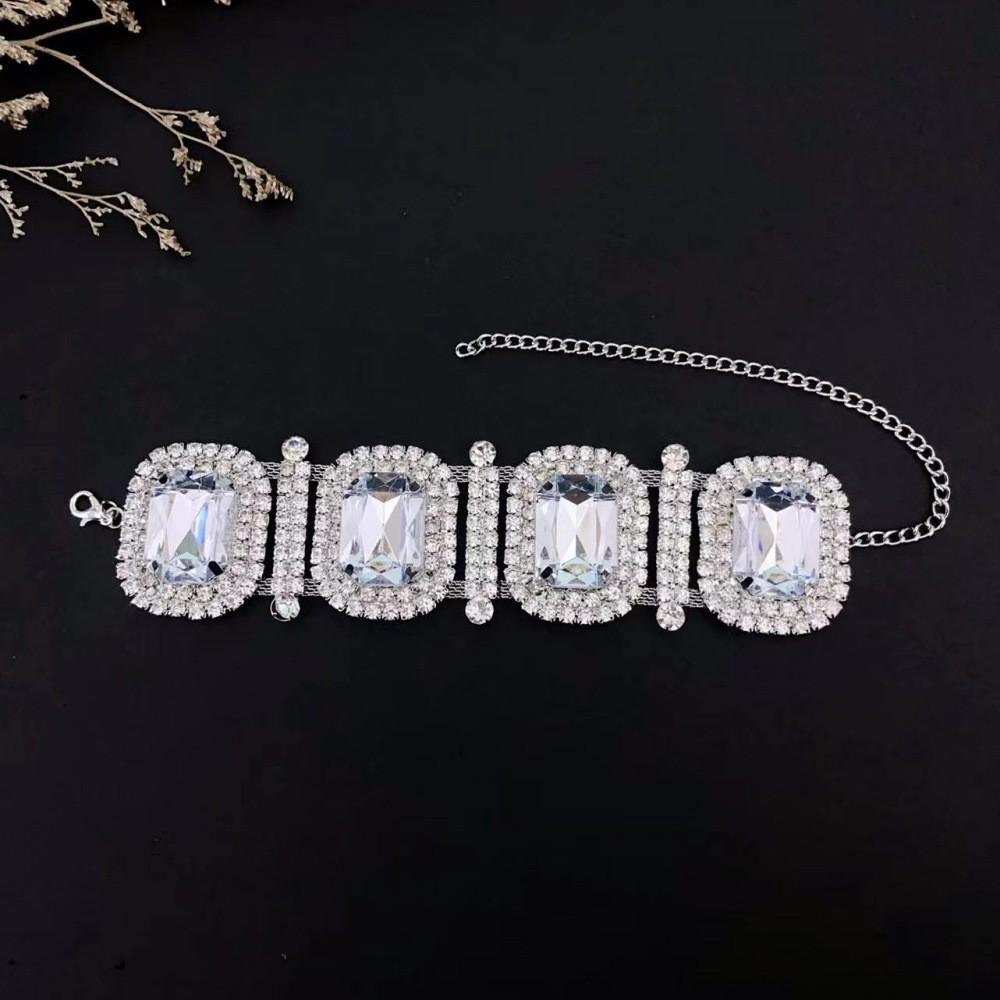 Geometric Square Water Drop Crystal Bracelet For Women Party Wear Jewelry Gift