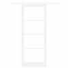 ORKDAL Sliding Door White 93 X 232 Cm Solid Pine Wood and Glass