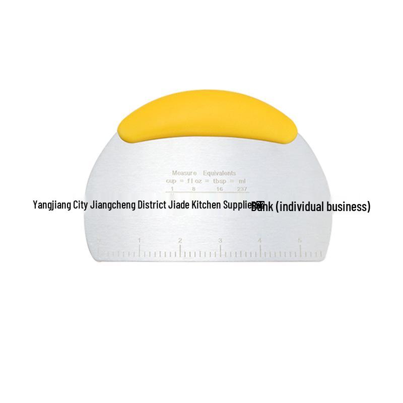 Stainless Steel Half-Round Dough Cutter and Scraper with Scale for Baking