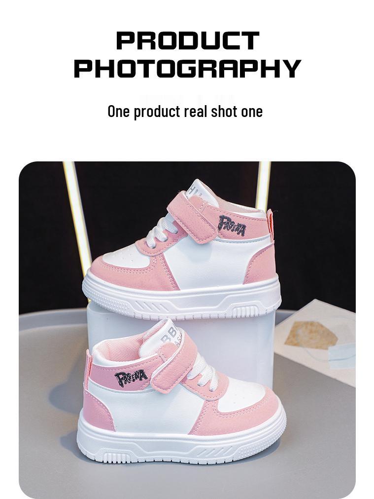 Breathable High-Top Pre-Walker Sneakers: Wear-Resistant Sports Shoes for Boys and Girls