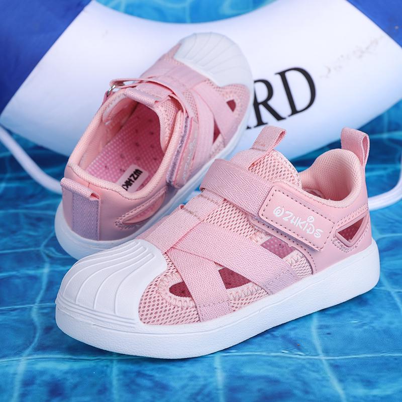 Детская летняя модная однотонная дышащая повседневная обувь на липучках для отдыха — фото 20