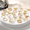 23 Pcs/Set Vintage Punk Ring Set Geometric Knuckle Rings Set  Girls Party Jewelry Accessories Gifts