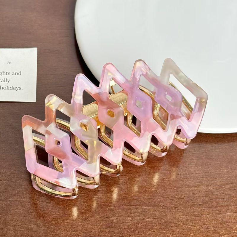 1pc Advanced hollowed out diamond shaped hair clip, simple disc hair clip, alloy shark clip hair accessory