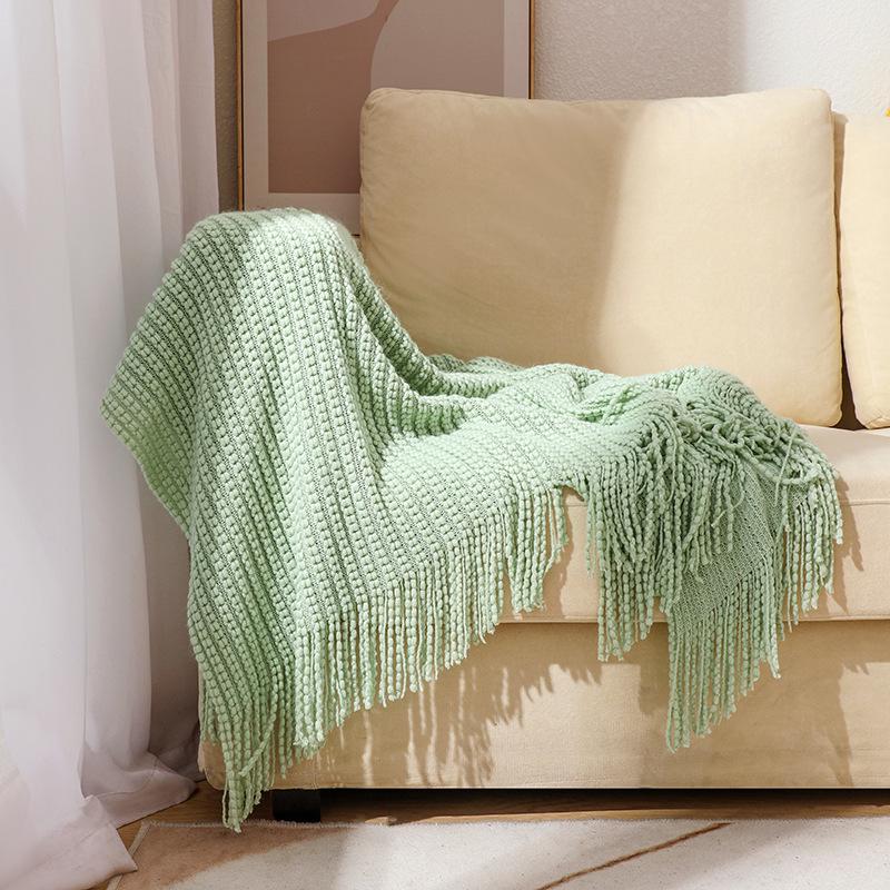 Bohemian Knitted Sofa and Office Nap Blanket for Air Conditioning and Bed End Use