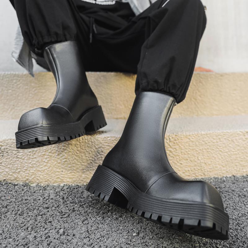 Fashion Casual men's thick soled boots Fashion designer's New style Outdoor leisure party Trendy Youth Hairstylist Nightclub Shoes