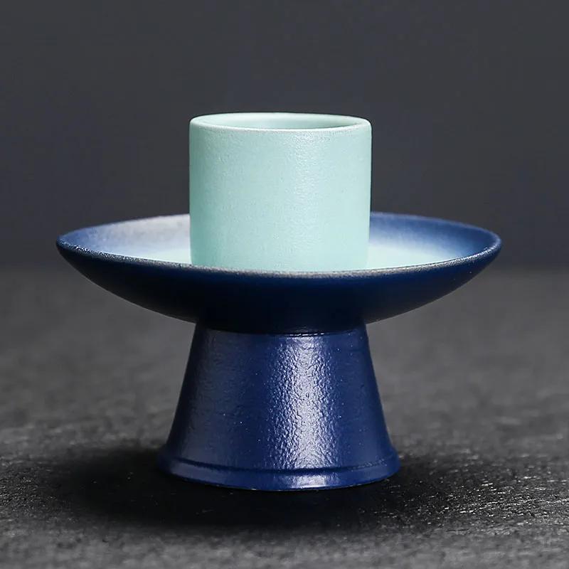 1pc Ceramic Candlestick & Incense Holder Morandi Color Perfect for Sage Palo Santo Stick Ramadan Decoration (Without Incense)
