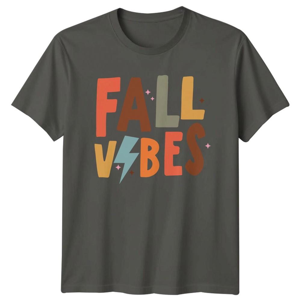 Fall Vibes TShirt Retro 70s Aesthetic Autumn Seasonal Gift For Him And Her S