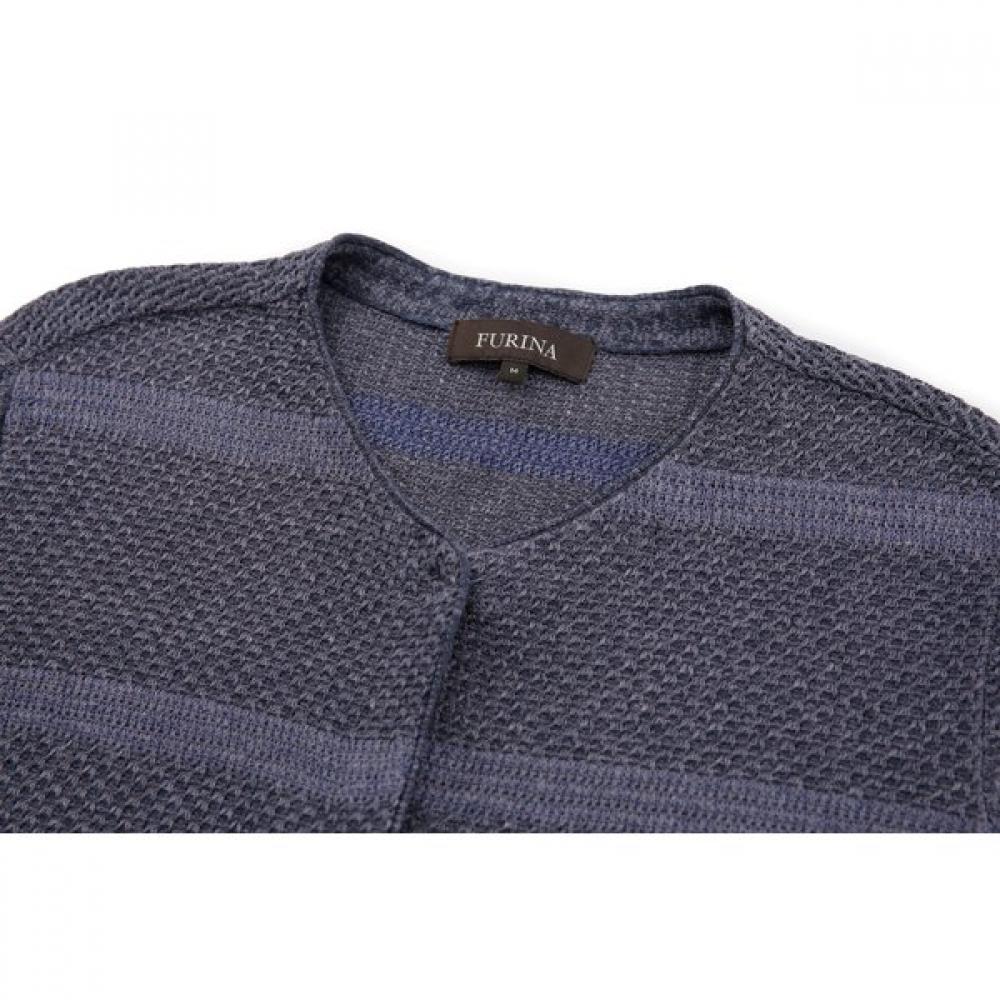 FURINA Stripe Knit Long Coat