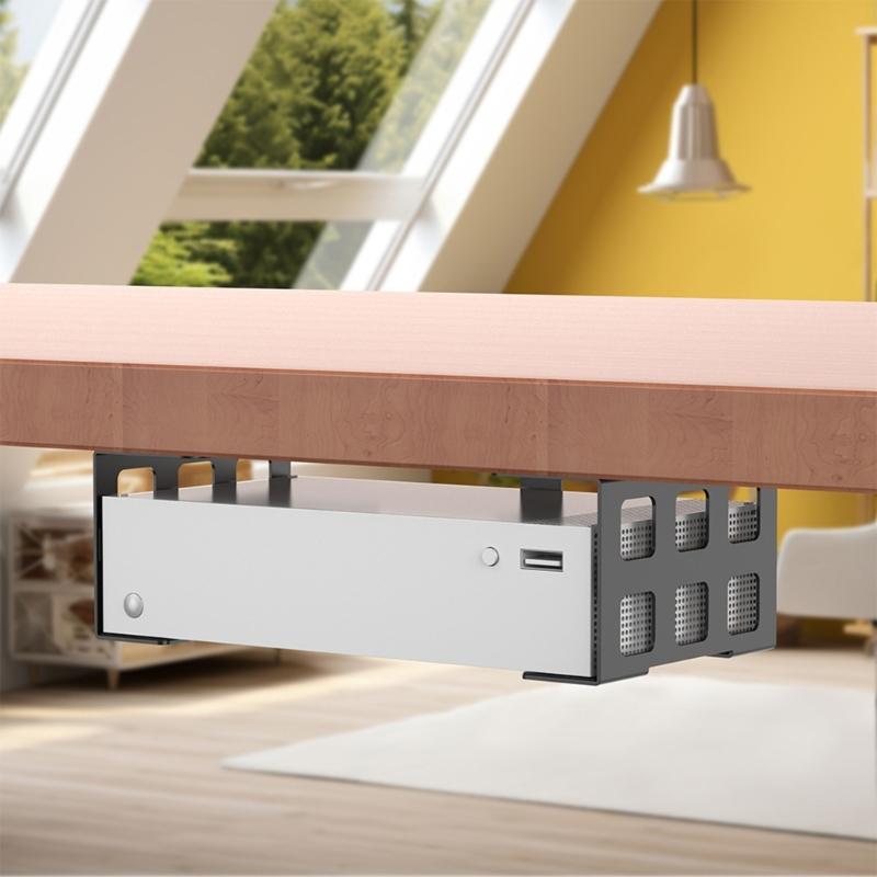 Wall Or Under Shelf Holder Mounting Bracket for Game Console,  Home Office Dorm Use, Small Electronics And Media Devices