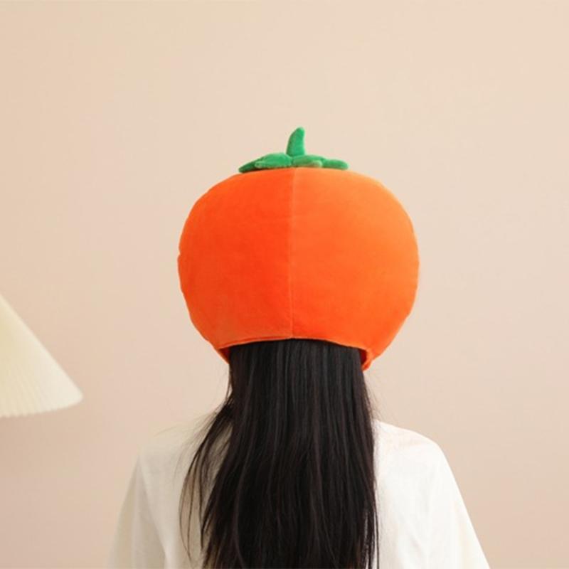 Children Headpiece With Cute Persimmon Design Fade Resistant Fabric Head Cover For Photo Props Holiday Celebrations