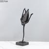 Ballet Angel Black Figures Sculpture Marble Base Desk Decoration Abstract Dancer Character Metal Statue Room Aesthetic Decor