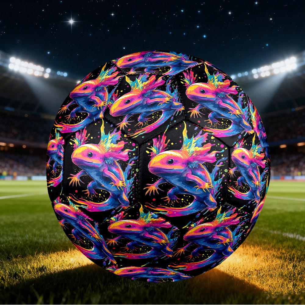 1pc Colorful Axolotl Size 5 Soccer Ball Professional Match Training Football Indoor &Outdoor Sports Ball Lightweight Durable c65122